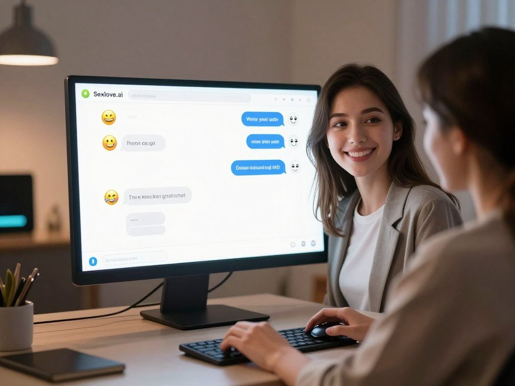 A cozy, modern virtual environment showcasing an AI girlfriend chat experience. In the foreground, a friendly, attractive female character, depicted with friendly facial features and styled in casual, professional attire, interacts with a user on a sleek digital device. The middle ground features an illuminated screen displaying a chat interface, with subtle hints of colorful emoticons. The background includes a softly lit room with tech gadgets and ambient lighting, fostering an inviting atmosphere. The scene is captured from a slight angled perspective, enhancing depth. The overall mood is warm and engaging, resonating with themes of fun and companionship. Subtle branding for "Sexlove.ai" appears naturally integrated into the chat interface design, ensuring a modern and relatable experience without text clutter. - The Ultimate Guide to AI Girlfriends-Sexlove.ai A cozy modern virtual environment showcasing an AI girlfriend chat experience In the foreground a friendly attractive female character depicted with friendly facial features and styled in casual professional attire interacts with a user on a sleek digital device The middle ground features an illuminated screen displaying a chat interface with subtle hints of colorful emoticons The background includes a softly lit room with tech gadgets and ambient lighting fostering an inviting atmosphere The scene is captured from a slight angled perspective enhancing depth The overall mood is warm and engaging resonating with themes of fun and companionship Subtle branding for Sexloveai appears naturally integrated into the chat interface design ensuring a modern and relatable experience without text clutter