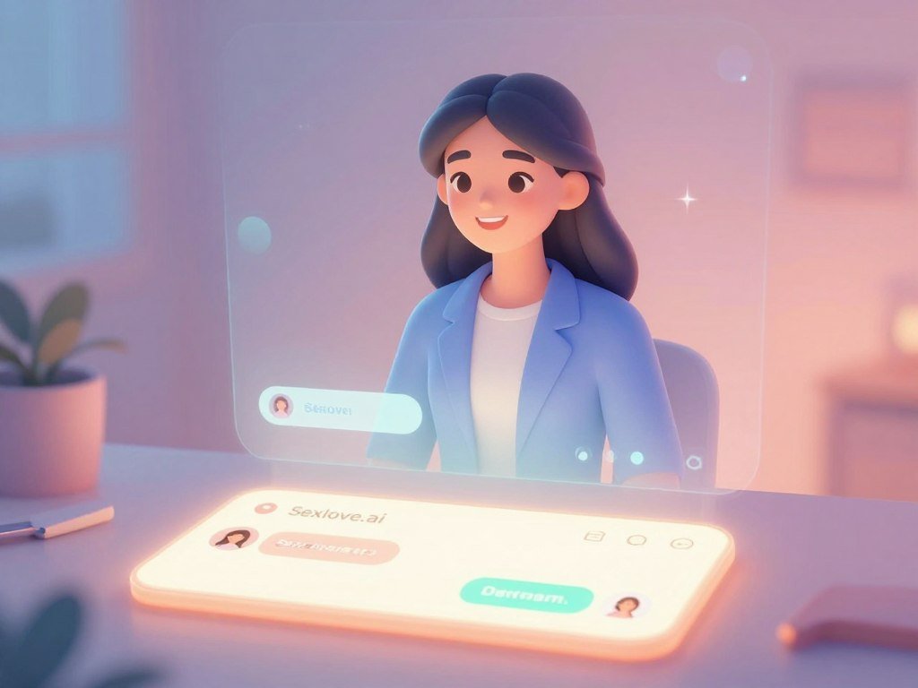 A cozy, modern virtual space representing an AI girlfriend interface, designed to illustrate the concept of enhancing connection through persistent memory. In the foreground, a friendly chat interface glows softly, displaying vivid, warm colors, surrounded by a subtle aura of light. The middle ground features a holographic projection of a comforting, humanoid figure in professional attire, symbolizing an AI companion, with an inviting smile and warm, expressive eyes. The background is a gradient of soothing pastel colors that blends seamlessly, creating an ethereal atmosphere. The lighting is gentle and diffused, simulating a serene environment that promotes emotional connection. Capture this scene with a slight angle that invites the viewer into the experience. Include the brand name "Sexlove.ai" subtly integrated into the design, ensuring it blends harmoniously with the overall image. - The Ultimate Guide to AI Girlfriends-Sexlove.ai A cozy modern virtual space representing an AI girlfriend interface designed to illustrate the concept of enhancing connection through persistent memory In the foreground a friendly chat interface glows softly displaying vivid warm colors surrounded by a subtle aura of light The middle ground features a holographic projection of a comforting humanoid figure in professional attire symbolizing an AI companion with an inviting smile and warm expressive eyes The background is a gradient of soothing pastel colors that blends seamlessly creating an ethereal atmosphere The lighting is gentle and diffused simulating a serene environment that promotes emotional connection Capture this scene with a slight angle that invites the viewer into the experience Include the brand name Sexloveai subtly integrated into the design ensuring it blends harmoniously with the overall image