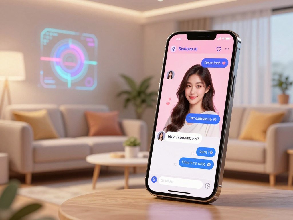 A futuristic digital environment showcasing a lively AI girlfriend chat experience. In the foreground, a stylishly designed smartphone displays a vibrant chat interface with a friendly AI avatar, illustrating a warm and inviting personality. The middle ground features a cozy modern living space, complete with soft lighting and plush furniture, inviting users to engage in relaxed conversations. In the background, abstract holographic elements subtly hint at advanced AI technology, emphasizing innovation. The lighting creates an inviting atmosphere with a warm glow, suggesting comfort and connection. The overall mood is playful yet sophisticated, reflecting the engaging and interactive nature of AI companions like Sexlove.ai. - The Ultimate Guide to AI Girlfriends-Sexlove.ai A futuristic digital environment showcasing a lively AI girlfriend chat experience In the foreground a stylishly designed smartphone displays a vibrant chat interface with a friendly AI avatar illustrating a warm and inviting personality The middle ground features a cozy modern living space complete with soft lighting and plush furniture inviting users to engage in relaxed conversations In the background abstract holographic elements subtly hint at advanced AI technology emphasizing innovation The lighting creates an inviting atmosphere with a warm glow suggesting comfort and connection The overall mood is playful yet sophisticated reflecting the engaging and interactive nature of AI companions like Sexloveai