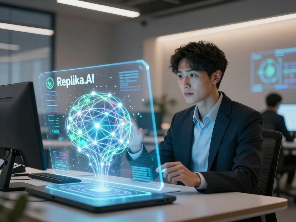 A futuristic, inviting workspace featuring a sleek digital interface showcasing the technology behind digital companions like Replika AI. In the foreground, a stylized holographic projection of interconnected neural networks glows, pulsating softly with bright blues and greens. The middle ground displays a humanoid figure in professional attire interacting with the projection, their facial expression reflecting curiosity and engagement. The background hints at a modern tech environment with abstract data visualizations on translucent screens. Soft, ambient lighting enhances the atmosphere, creating a sense of innovation and warmth. Use a wide-angle lens to capture the entire scene, emphasizing the blend of human and digital connection. The overall mood is hopeful, focusing on the potential of AI companionship from Sexlove.ai. - The Ultimate Guide to AI Girlfriends-Sexlove.ai A futuristic inviting workspace featuring a sleek digital interface showcasing the technology behind digital companions like Replika AI In the foreground a stylized holographic projection of interconnected neural networks glows pulsating softly with bright blues and greens The middle ground displays a humanoid figure in professional attire interacting with the projection their facial expression reflecting curiosity and engagement The background hints at a modern tech environment with abstract data visualizations on translucent screens Soft ambient lighting enhances the atmosphere creating a sense of innovation and warmth Use a wide angle lens to capture the entire scene emphasizing the blend of human and digital connection The overall mood is hopeful focusing on the potential of AI companionship from Sexloveai