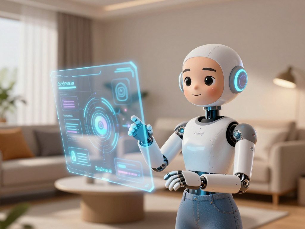 A futuristic, personalized virtual companion designed for interaction, positioned prominently in the foreground. The companion is depicted as a charming humanoid figure with an inviting, friendly expression, wearing modern, stylish apparel. The middle ground features a sleek, high-tech digital interface, with holographic elements displaying interactive features and options for customization. In the background, a cozy, well-lit environment resembling a contemporary living room, filled with soft furniture and ambient lighting, enhances the warm atmosphere. The scene is illuminated by soft, diffused lighting, casting gentle shadows. A lens effect gives a slight bokeh to the background, focusing on the companion. This image captures the essence of friendly companionship and engagement, embodying the brand "Sexlove.ai". - The Ultimate Guide to AI Girlfriends-Sexlove.ai A futuristic personalized virtual companion designed for interaction positioned prominently in the foreground The companion is depicted as a charming humanoid figure with an inviting friendly expression wearing modern stylish apparel The middle ground features a sleek high tech digital interface with holographic elements displaying interactive features and options for customization In the background a cozy well lit environment resembling a contemporary living room filled with soft furniture and ambient lighting enhances the warm atmosphere The scene is illuminated by soft diffused lighting casting gentle shadows A lens effect gives a slight bokeh to the background focusing on the companion This image captures the essence of friendly companionship and engagement embodying the brand Sexloveai
