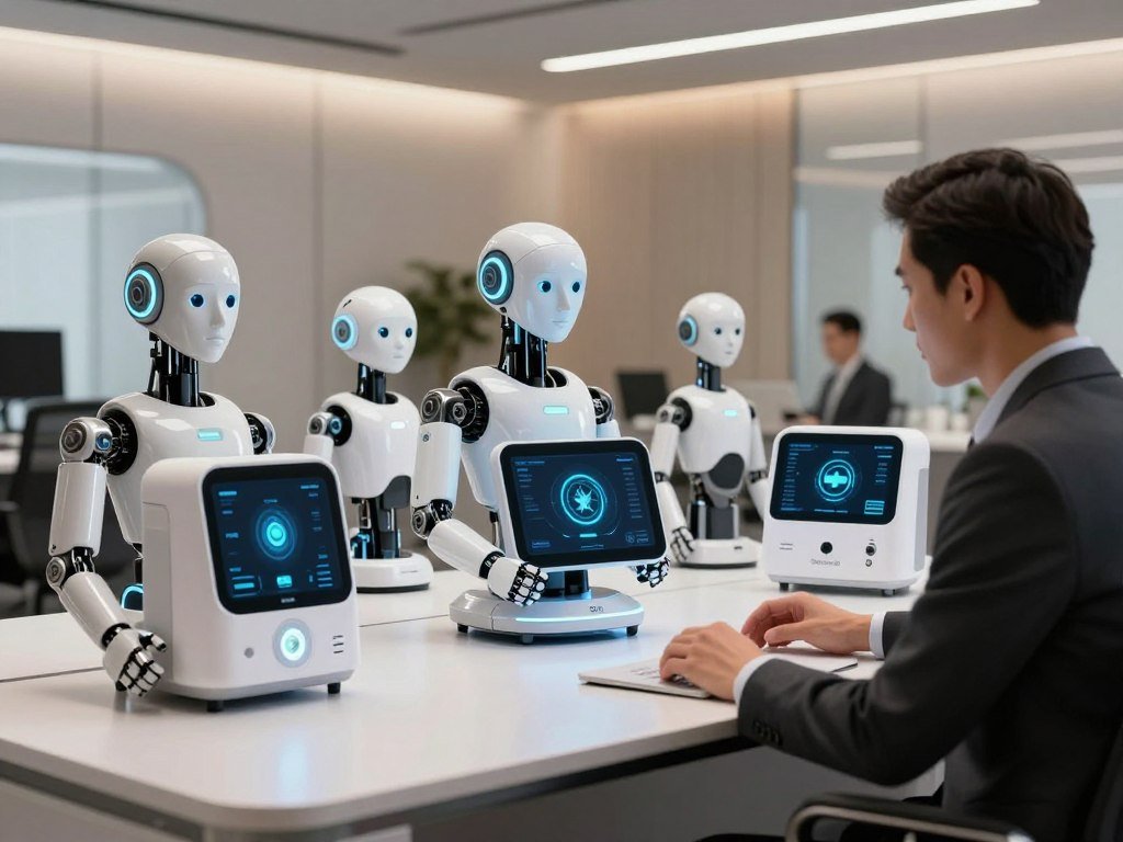 A futuristic workspace scene showcases a high-tech table surrounded by various customizable AI companion models, each with unique features and attributes. In the foreground, a sophisticated humanoid robot with sleek lines and interchangeable facial expressions is being adjusted by a creative professional in business attire. The middle ground features several smaller modular AI units, each designed for different tasks, displaying advanced technology with interactive screens. The background shows a sleek, modern office with soft lighting emphasizing the warmth and connection of virtual relationships. The atmosphere is one of innovation and potential, inviting viewers to imagine the future of companionship. The logo "Sexlove.ai" is subtly integrated into the design of the table, blending with the sleek aesthetic. - The Ultimate Guide to AI Girlfriends-Sexlove.ai A futuristic workspace scene showcases a high tech table surrounded by various customizable AI companion models each with unique features and attributes In the foreground a sophisticated humanoid robot with sleek lines and interchangeable facial expressions is being adjusted by a creative professional in business attire The middle ground features several smaller modular AI units each designed for different tasks displaying advanced technology with interactive screens The background shows a sleek modern office with soft lighting emphasizing the warmth and connection of virtual relationships The atmosphere is one of innovation and potential inviting viewers to imagine the future of companionship The logo Sexloveai is subtly integrated into the design of the table blending with the sleek aesthetic