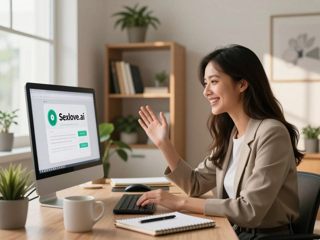 A modern, high-tech home office scene showcasing a young woman, dressed in smart casual attire, engaging in a lively and enthusiastic AI chat on her computer. The foreground features her smiling face illuminated by the soft glow of the screen, conveying a sense of joy and connection. In the middle, the desk is cluttered with notebooks and a mug, hinting at her creative process while interacting with “Sexlove.ai” on the screen. The background includes a stylish bookshelf and potted plants, adding warmth and a personal touch to the atmosphere. The room is bright with natural sunlight filtering through a window, creating an inviting and inspiring environment. The overall mood is upbeat and engaging, reflecting the power of technology in enhancing human interaction. - The Ultimate Guide to AI Girlfriends-Sexlove.ai A modern high tech home office scene showcasing a young woman dressed in smart casual attire engaging in a lively and enthusiastic AI chat on her computer The foreground features her smiling face illuminated by the soft glow of the screen conveying a sense of joy and connection In the middle the desk is cluttered with notebooks and a mug hinting at her creative process while interacting with Sexloveai on the screen The background includes a stylish bookshelf and potted plants adding warmth and a personal touch to the atmosphere The room is bright with natural sunlight filtering through a window creating an inviting and inspiring environment The overall mood is upbeat and engaging reflecting the power of technology in enhancing human interaction