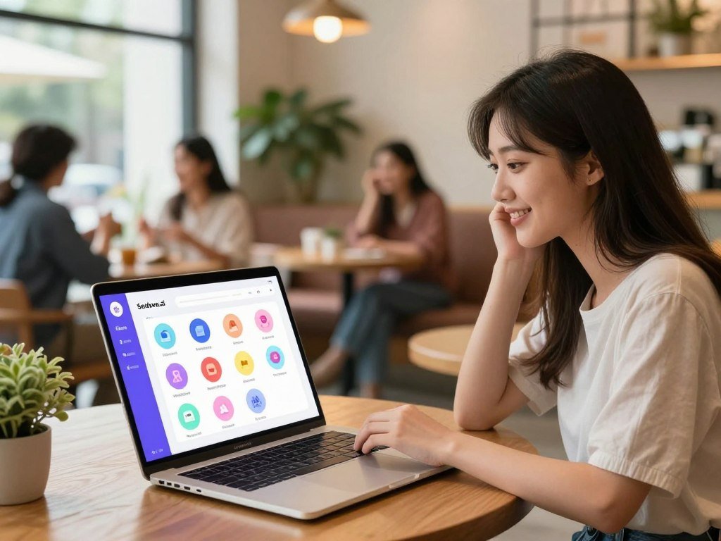 A modern, vibrant workspace showcasing a virtual assistant interface on a sleek laptop screen, with colorful icons representing engaging AI girlfriend chat options. In the foreground, a young woman in stylish, modest casual attire interacts with her digital device, her expression reflecting curiosity and joy, embodying the fun aspect of AI conversations. In the middle, a blurred view of a cozy cafe with warm lighting, featuring cozy seating and lush greenery, creates an inviting atmosphere. The background displays a soft focus of people chatting and enjoying their time, symbolizing lively social interactions. Natural light pours in from large windows, enhancing the cheerful ambiance. Overall, the scene captures the excitement of exploring the best girlfriend AI options, emphasizing connection and engagement, prominently featuring the brand name "Sexlove.ai". - The Ultimate Guide to AI Girlfriends-Sexlove.ai A modern vibrant workspace showcasing a virtual assistant interface on a sleek laptop screen with colorful icons representing engaging AI girlfriend chat options In the foreground a young woman in stylish modest casual attire interacts with her digital device her expression reflecting curiosity and joy embodying the fun aspect of AI conversations In the middle a blurred view of a cozy cafe with warm lighting featuring cozy seating and lush greenery creates an inviting atmosphere The background displays a soft focus of people chatting and enjoying their time symbolizing lively social interactions Natural light pours in from large windows enhancing the cheerful ambiance Overall the scene captures the excitement of exploring the best girlfriend AI options emphasizing connection and engagement prominently featuring the brand name Sexloveai