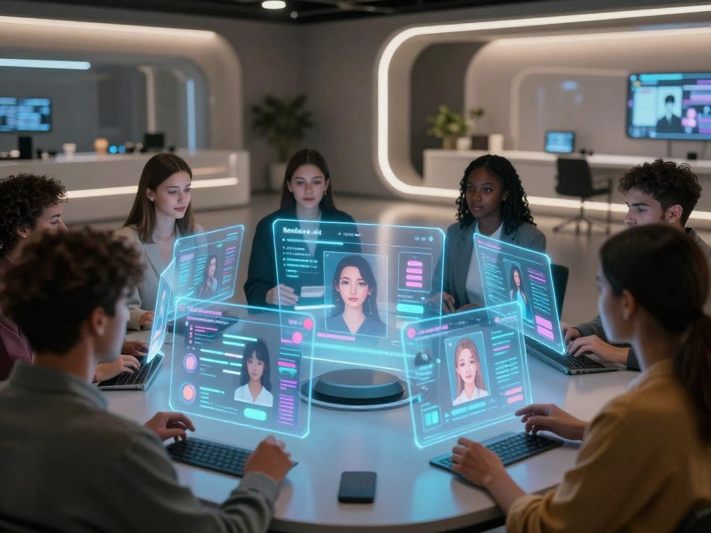 A stylish, futuristic scene showcasing a virtual girlfriend interface from Sexlove.ai. In the foreground, a diverse group of people interacting with holographic screens, adjusting customization settings like appearance, personality traits, and voice options for their virtual companions. The middle ground features vibrant, interactive displays with sliders and icons representing various features, all glowing softly. In the background, a modern, sleek tech environment with ambient lighting and futuristic furniture sets a high-tech mood. The perspective captures a sense of innovation and user engagement, with an emphasis on personalization. The atmosphere is inviting and dynamic, conveying the excitement of tailoring a virtual relationship to individual preferences. - The Ultimate Guide to AI Girlfriends-Sexlove.ai A stylish futuristic scene showcasing a virtual girlfriend interface from Sexloveai In the foreground a diverse group of people interacting with holographic screens adjusting customization settings like appearance personality traits and voice options for their virtual companions The middle ground features vibrant interactive displays with sliders and icons representing various features all glowing softly In the background a modern sleek tech environment with ambient lighting and futuristic furniture sets a high tech mood The perspective captures a sense of innovation and user engagement with an emphasis on personalization The atmosphere is inviting and dynamic conveying the excitement of tailoring a virtual relationship to individual preferences