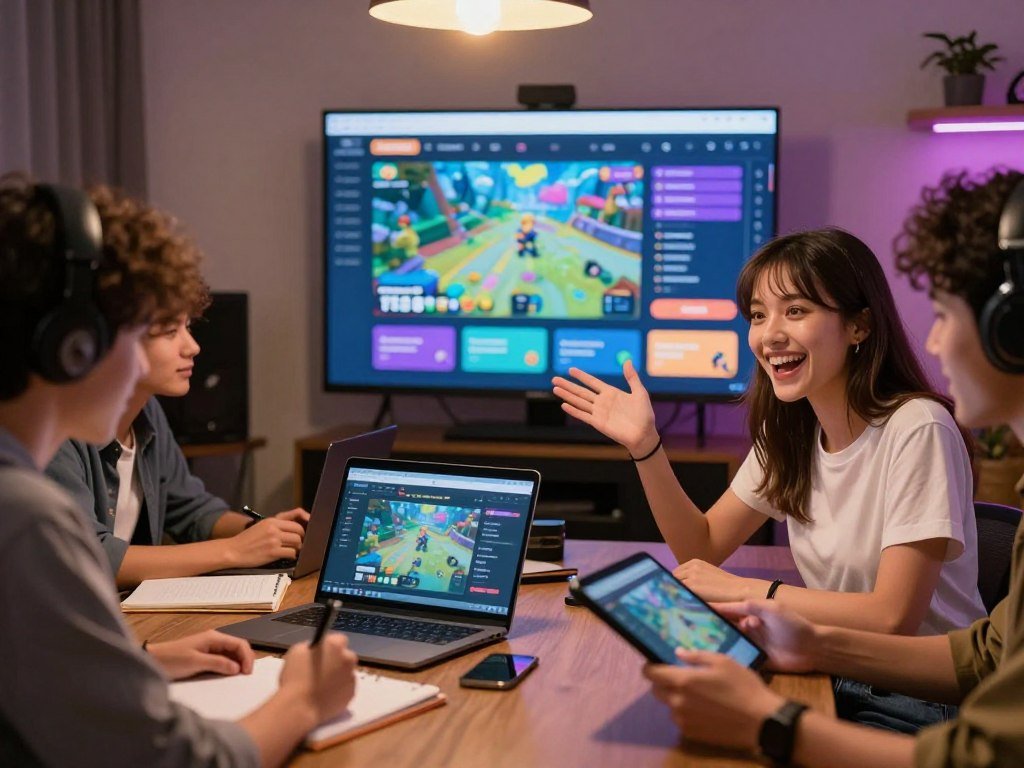 A vibrant and engaging scene depicting a diverse group of gamers enthusiastically participating in a meeting about the "Yandere AI Girlfriend Simulator". In the foreground, a cheerful young woman in casual, modest clothing is animatedly explaining game strategies and updates, her face lit up with excitement. To her side, two friends are taking notes, one on a laptop and the other holding a tablet, showing a sense of collaboration. In the middle background, a large screen displays game artwork and recent updates, filled with colorful graphics. The atmosphere is lively and charged with creativity, as warm lighting from overhead bulbs creates a cozy yet energetic environment. The overall mood conveys community spirit and shared enthusiasm for game development, reflecting the brand name "Sexlove.ai". - The Ultimate Guide to AI Girlfriends-Sexlove.ai A vibrant and engaging scene depicting a diverse group of gamers enthusiastically participating in a meeting about the Yandere AI Girlfriend Simulator In the foreground a cheerful young woman in casual modest clothing is animatedly explaining game strategies and updates her face lit up with excitement To her side two friends are taking notes one on a laptop and the other holding a tablet showing a sense of collaboration In the middle background a large screen displays game artwork and recent updates filled with colorful graphics The atmosphere is lively and charged with creativity as warm lighting from overhead bulbs creates a cozy yet energetic environment The overall mood conveys community spirit and shared enthusiasm for game development reflecting the brand name Sexloveai