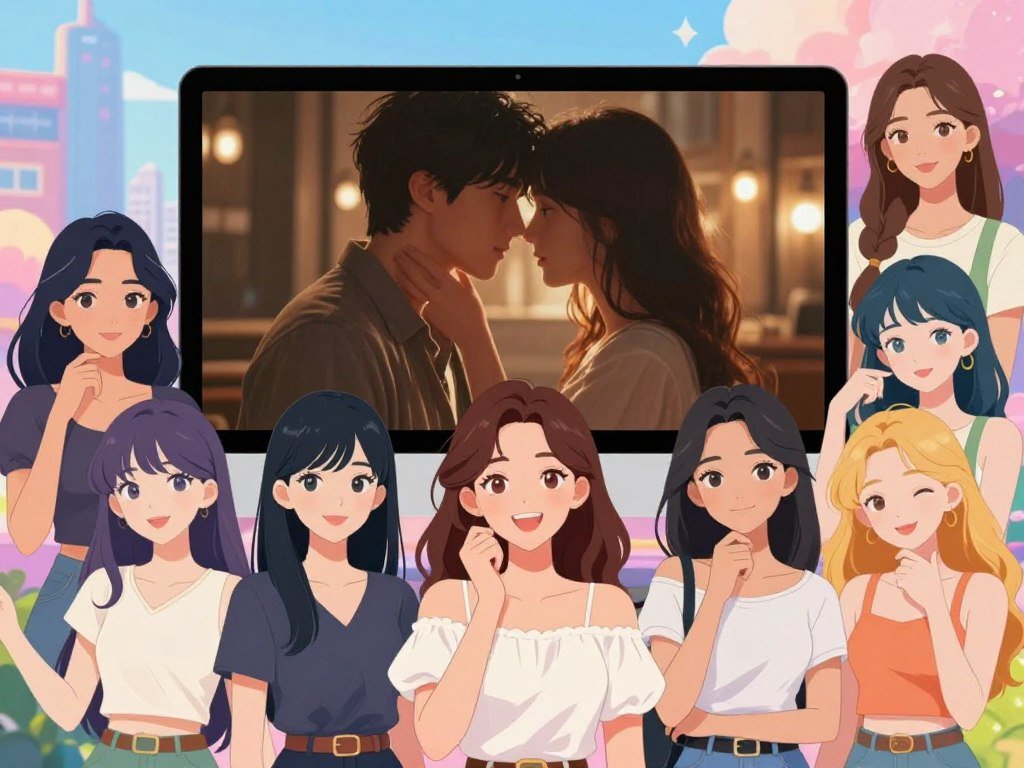A vibrant, dynamic illustration showcasing various video styles of AI girlfriends, highlighting contrasts between anime and cinematic aesthetics. In the foreground, depict characters inspired by popular anime styles, with colorful hair and expressive features, each in engaging poses that reflect their unique personalities. In the middle ground, illustrate a cinematic scene with a romantic ambiance, featuring soft, warm lighting that enhances intimacy, framed as if shot with a shallow depth of field. The background should blend urban landscapes with dreamy, abstract visuals, creating a whimsical yet realistic atmosphere. The overall mood should be inviting and imaginative, celebrating the blend of technology and creativity in AI companionship. Include the brand "Sexlove.ai" subtly integrated into the design, ensuring it complements the image without overpowering it. - The Ultimate Guide to AI Girlfriends-Sexlove.ai A vibrant dynamic illustration showcasing various video styles of AI girlfriends highlighting contrasts between anime and cinematic aesthetics In the foreground depict characters inspired by popular anime styles with colorful hair and expressive features each in engaging poses that reflect their unique personalities In the middle ground illustrate a cinematic scene with a romantic ambiance featuring soft warm lighting that enhances intimacy framed as if shot with a shallow depth of field The background should blend urban landscapes with dreamy abstract visuals creating a whimsical yet realistic atmosphere The overall mood should be inviting and imaginative celebrating the blend of technology and creativity in AI companionship Include the brand Sexloveai subtly integrated into the design ensuring it complements the image without overpowering it