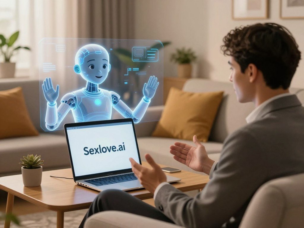 A warm and inviting scene depicting a virtual environment where individuals interact with AI companions. In the foreground, a person in professional business attire sits comfortably on a modern sofa, engaged in a virtual conversation with a holographic AI avatar, which appears friendly and lifelike. The middle layer features a sleek laptop displaying the logo "Sexlove.ai," symbolizing advanced technology. The background showcases a cozy, softly lit room adorned with plants and warm colors, hinting at intimacy and connection. Gentle, diffused lighting creates a relaxed atmosphere, with the camera angle focused on the glowing screen and the person’s expression of engagement. The mood is hopeful and exploratory, illustrating how AI is shaping modern relationships. - The Ultimate Guide to AI Girlfriends-Sexlove.ai A warm and inviting scene depicting a virtual environment where individuals interact with AI companions In the foreground a person in professional business attire sits comfortably on a modern sofa engaged in a virtual conversation with a holographic AI avatar which appears friendly and lifelike The middle layer features a sleek laptop displaying the logo Sexloveai symbolizing advanced technology The background showcases a cozy softly lit room adorned with plants and warm colors hinting at intimacy and connection Gentle diffused lighting creates a relaxed atmosphere with the camera angle focused on the glowing screen and the persons expression of engagement The mood is hopeful and exploratory illustrating how AI is shaping modern relationships