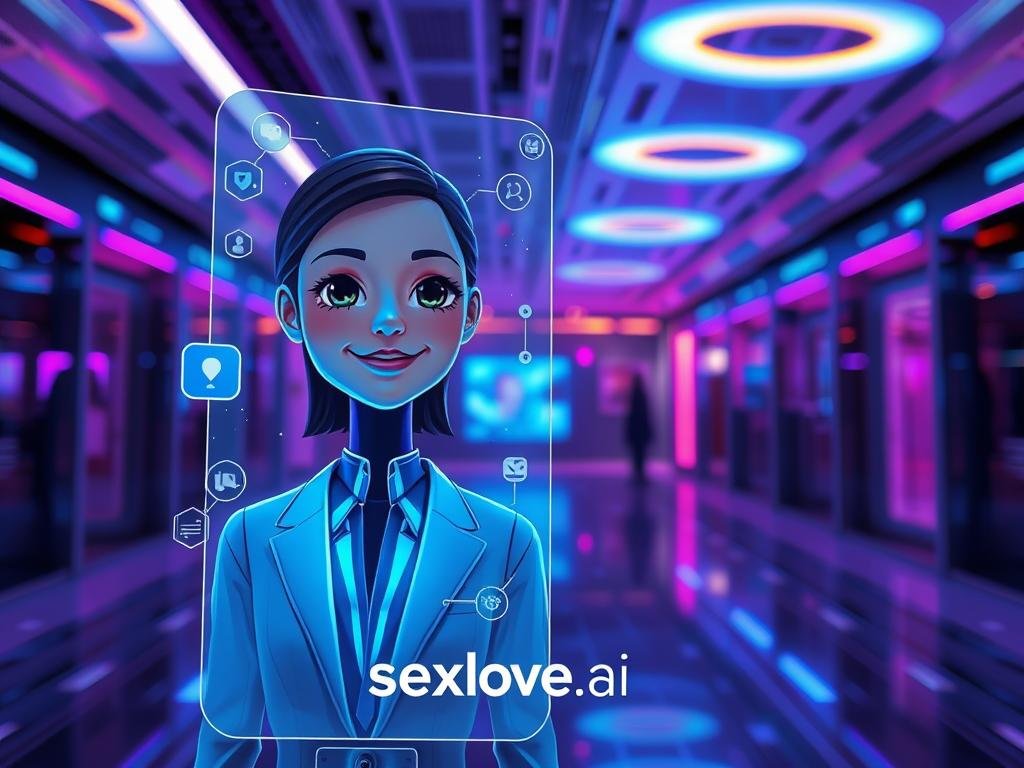 A futuristic and engaging visual representation of the "Best AI girlfriend chat bot in 2026." In the foreground, a sleek, holographic interface displays a friendly AI avatar, designed with soft features and a welcoming smile. The avatar is dressed in a smart, professional outfit, expressing warmth and approachability. In the middle ground, various digital elements, such as glowing icons and circuit patterns, emphasize the advanced technology of the chatbot. The background features a modern, high-tech environment, illuminated by soft blue and purple ambient lighting that conveys a sense of innovation and intimacy. Use a wide-angle lens effect to capture the entire scene, creating a vibrant and optimistic atmosphere that reflects the concept of AI companions. Include the logo "sexlove.ai" subtly integrated into the design. A futuristic and engaging visual representation of the "Best AI girlfriend chat bot in 2026." In the foreground, a sleek, holographic interface displays a friendly AI avatar, designed with soft features and a welcoming smile. The avatar is dressed in a smart, professional outfit, expressing warmth and approachability. In the middle ground, various digital elements, such as glowing icons and circuit patterns, emphasize the advanced technology of the chatbot. The background features a modern, high-tech environment, illuminated by soft blue and purple ambient lighting that conveys a sense of innovation and intimacy. Use a wide-angle lens effect to capture the entire scene, creating a vibrant and optimistic atmosphere that reflects the concept of AI companions. Include the logo "sexlove.ai" subtly integrated into the design.