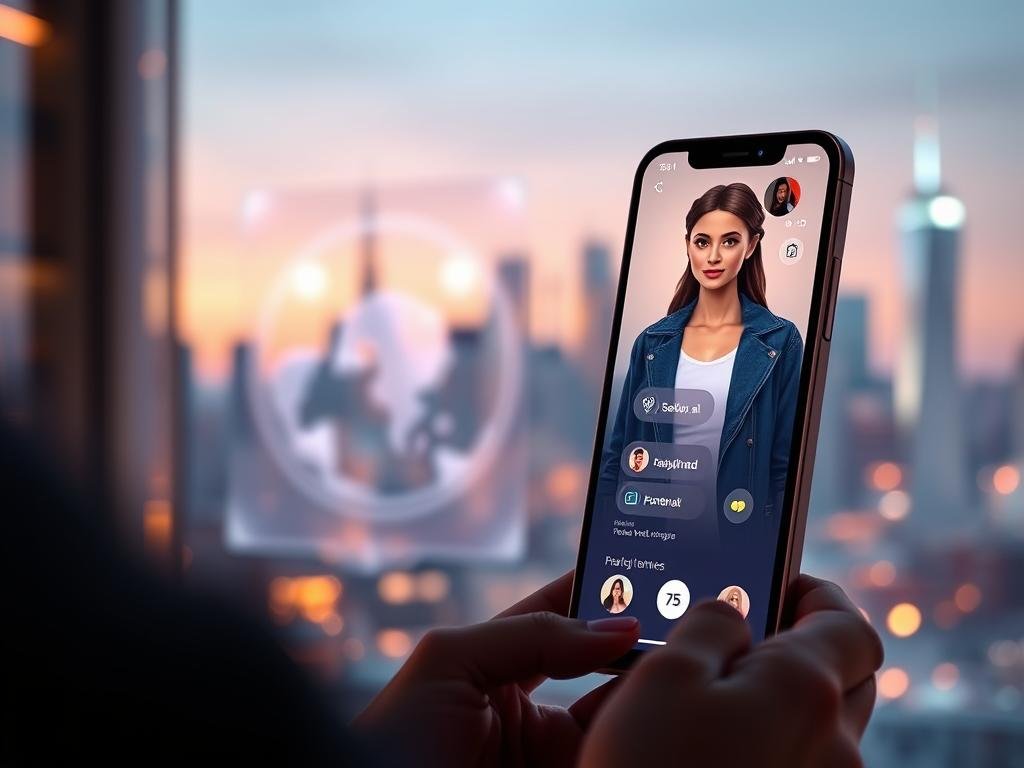 A futuristic digital interface showcasing a virtual AI girlfriend app called "sexlove.ai" in 2026. In the foreground, a sleek, minimalist smartphone displays a vibrant, user-friendly interface with glowing icons and a friendly AI character, designed to look charming and approachable, wearing stylish yet modest casual clothing. The middle ground features an abstract representation of a virtual space where AI interactions happen, with holographic elements and soft, ambient lighting creating a warm atmosphere. In the background, a soft-focus city skyline represents the bustling world of technology and connection. The mood is inviting and optimistic, suggesting genuine relationships through innovative technology, captured with a warm color palette and soft illumination to evoke feelings of trust and intimacy. A futuristic digital interface showcasing a virtual AI girlfriend app called "sexlove.ai" in 2026. In the foreground, a sleek, minimalist smartphone displays a vibrant, user-friendly interface with glowing icons and a friendly AI character, designed to look charming and approachable, wearing stylish yet modest casual clothing. The middle ground features an abstract representation of a virtual space where AI interactions happen, with holographic elements and soft, ambient lighting creating a warm atmosphere. In the background, a soft-focus city skyline represents the bustling world of technology and connection. The mood is inviting and optimistic, suggesting genuine relationships through innovative technology, captured with a warm color palette and soft illumination to evoke feelings of trust and intimacy.