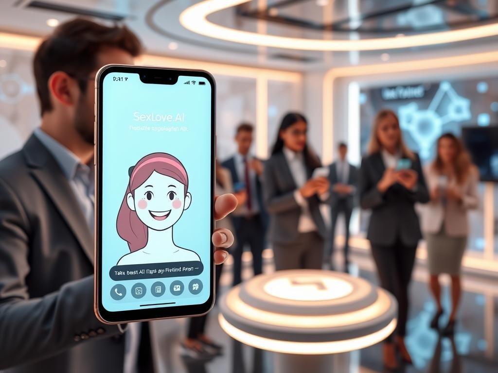 A futuristic digital interface showcasing the "Best AI Girlfriend App 2026" from sexlove.ai, set in a sleek, modern tech environment. In the foreground, a glowing smartphone displays the app interface, featuring a friendly, animated AI character with a warm smile. The middle layer includes a diverse group of users, dressed in professional business attire, engaged in enjoying the app on their devices, embodying connection and innovation. The background features a high-tech room with soft, ambient lighting, accented by holographic displays and digital elements that suggest advanced technology. The overall mood is inviting and inspiring, emphasizing the seamless integration of AI in personal relationships. A futuristic digital interface showcasing the "Best AI Girlfriend App 2026" from sexlove.ai, set in a sleek, modern tech environment. In the foreground, a glowing smartphone displays the app interface, featuring a friendly, animated AI character with a warm smile. The middle layer includes a diverse group of users, dressed in professional business attire, engaged in enjoying the app on their devices, embodying connection and innovation. The background features a high-tech room with soft, ambient lighting, accented by holographic displays and digital elements that suggest advanced technology. The overall mood is inviting and inspiring, emphasizing the seamless integration of AI in personal relationships.