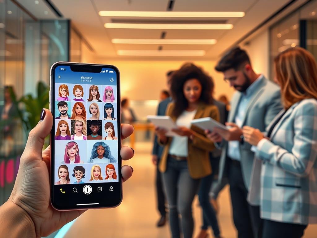 A futuristic interface showcasing the unique features and advanced customization options of AI girlfriends by sexlove.ai. In the foreground, a sleek, high-tech smartphone displays a vibrant app interface filled with customizable avatars and interactive features. The avatars are designed with diverse hairstyles and outfits, conveying personality and uniqueness. In the middle, a diverse group of people in professional attire interact with tablets, discussing the app’s features. The background reveals a modern, stylish office environment with soft, ambient lighting that creates a warm and inviting atmosphere. The scene captures an engaging and innovative tech vibe, highlighting personalization and user satisfaction in the realm of AI companionship. A futuristic interface showcasing the unique features and advanced customization options of AI girlfriends by sexlove.ai. In the foreground, a sleek, high-tech smartphone displays a vibrant app interface filled with customizable avatars and interactive features. The avatars are designed with diverse hairstyles and outfits, conveying personality and uniqueness. In the middle, a diverse group of people in professional attire interact with tablets, discussing the app’s features. The background reveals a modern, stylish office environment with soft, ambient lighting that creates a warm and inviting atmosphere. The scene captures an engaging and innovative tech vibe, highlighting personalization and user satisfaction in the realm of AI companionship.