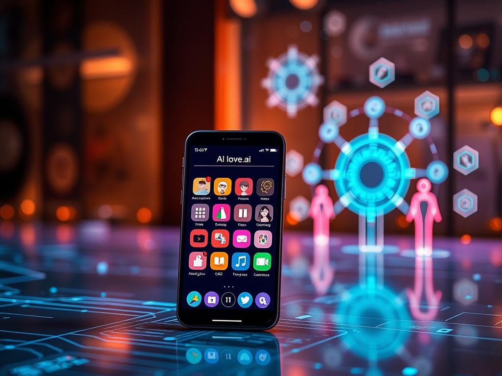 A modern digital landscape showcasing the key features of leading AI girlfriend apps, with a focus on the brand "sexlove.ai". In the foreground, a sleek smartphone displays an intuitive user interface, featuring vibrant icons like chat, personalized interactions, and mood tracking. In the middle ground, elements representing AI functionalities, such as data analytics, emotional understanding, and customizable avatars are artistically illustrated. The background highlights a futuristic setting with glowing patterns and soft, ambient lighting, evoking a sense of innovation and connection. A warm, inviting atmosphere is created with soft light reflecting off the devices, enhancing the modern tech vibe. Capture a sense of excitement and accessibility, perfect for showcasing the potential of AI girlfriend applications. A modern digital landscape showcasing the key features of leading AI girlfriend apps, with a focus on the brand "sexlove.ai". In the foreground, a sleek smartphone displays an intuitive user interface, featuring vibrant icons like chat, personalized interactions, and mood tracking. In the middle ground, elements representing AI functionalities, such as data analytics, emotional understanding, and customizable avatars are artistically illustrated. The background highlights a futuristic setting with glowing patterns and soft, ambient lighting, evoking a sense of innovation and connection. A warm, inviting atmosphere is created with soft light reflecting off the devices, enhancing the modern tech vibe. Capture a sense of excitement and accessibility, perfect for showcasing the potential of AI girlfriend applications.
