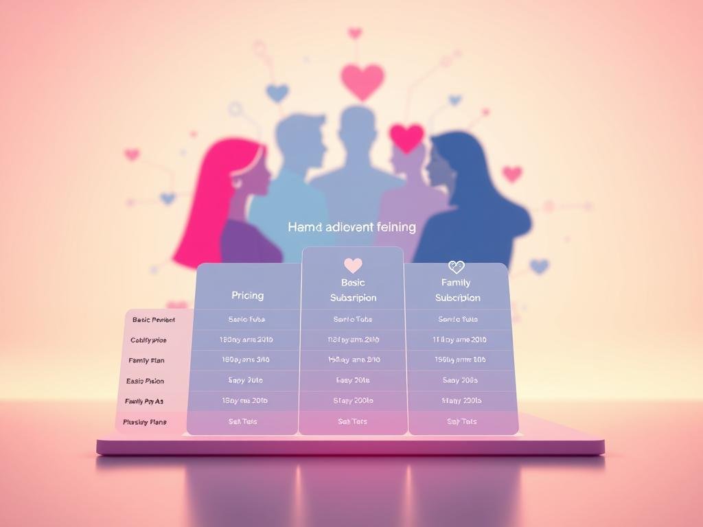 A modern, visually appealing infographic illustrating the various pricing and subscription models for AI girlfriend apps, specifically featuring "sexlove.ai". In the foreground, showcase a stylized chart with clear tiers of pricing, adorned with icons representing different subscription features like basic, premium, and family plans. In the middle ground, include abstract representations of digital profiles with heart icons, symbolizing connection and companionship. The background should feature subtle technology-themed elements like circuit patterns and soft-gradient colors to evoke innovation, illuminated by soft lighting creating a warm, inviting atmosphere. The angle should be slightly top-down to provide a comprehensive view, ensuring clarity and professionalism while maintaining an engaging mood suited for an informative article. A modern, visually appealing infographic illustrating the various pricing and subscription models for AI girlfriend apps, specifically featuring "sexlove.ai". In the foreground, showcase a stylized chart with clear tiers of pricing, adorned with icons representing different subscription features like basic, premium, and family plans. In the middle ground, include abstract representations of digital profiles with heart icons, symbolizing connection and companionship. The background should feature subtle technology-themed elements like circuit patterns and soft-gradient colors to evoke innovation, illuminated by soft lighting creating a warm, inviting atmosphere. The angle should be slightly top-down to provide a comprehensive view, ensuring clarity and professionalism while maintaining an engaging mood suited for an informative article.