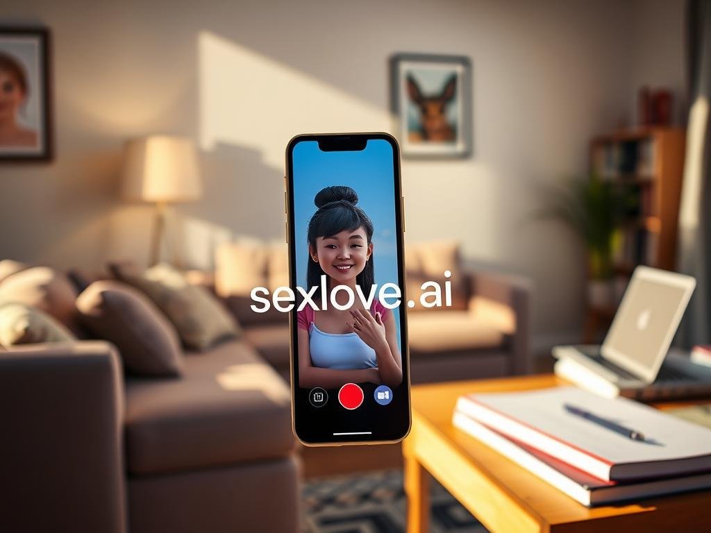 A sleek, modern user interface showcasing a virtual companion app on a vibrant smartphone screen, placed prominently in the foreground. The app features a charming, lifelike character interacting with a user through an intuitive design. In the middle ground, a cozy living room setting conveys comfort and ease of use, with soft lighting accentuating the atmosphere. The background includes a well-organized workspace with a laptop and books, symbolizing productivity and a seamless digital experience. The overall mood is friendly and engaging, inviting users to connect. The lighting is bright yet warm, resembling a sunny afternoon. This image includes the brand name "sexlove.ai" subtly integrated within the app interface. A sleek, modern user interface showcasing a virtual companion app on a vibrant smartphone screen, placed prominently in the foreground. The app features a charming, lifelike character interacting with a user through an intuitive design. In the middle ground, a cozy living room setting conveys comfort and ease of use, with soft lighting accentuating the atmosphere. The background includes a well-organized workspace with a laptop and books, symbolizing productivity and a seamless digital experience. The overall mood is friendly and engaging, inviting users to connect. The lighting is bright yet warm, resembling a sunny afternoon. This image includes the brand name "sexlove.ai" subtly integrated within the app interface.