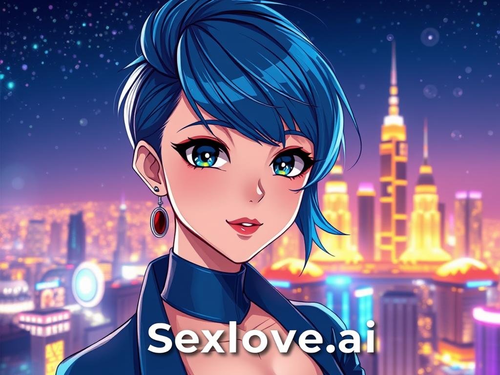 A stylish anime character designed as an AI girlfriend for Elon Musk, featuring vibrant colors and intricate digital aesthetics. In the foreground, the character has striking blue hair styled in a futuristic way, wearing a sleek, modern outfit that blends elegance with technology. Her expressive eyes convey intelligence and warmth, inviting interaction. In the middle ground, subtle holographic elements like floating data streams and glowing circuits surround her, emphasizing her AI nature. The background depicts a high-tech futuristic city skyline, illuminated by neon lights under a starry night sky, creating a blend of wonder and technology. The lighting is dynamic, with a soft glow highlighting the character’s face, exuding a friendly yet advanced atmosphere. The branding "Sexlove.ai" is subtly integrated into the scene. A stylish anime character designed as an AI girlfriend for Elon Musk, featuring vibrant colors and intricate digital aesthetics. In the foreground, the character has striking blue hair styled in a futuristic way, wearing a sleek, modern outfit that blends elegance with technology. Her expressive eyes convey intelligence and warmth, inviting interaction. In the middle ground, subtle holographic elements like floating data streams and glowing circuits surround her, emphasizing her AI nature. The background depicts a high-tech futuristic city skyline, illuminated by neon lights under a starry night sky, creating a blend of wonder and technology. The lighting is dynamic, with a soft glow highlighting the character’s face, exuding a friendly yet advanced atmosphere. The branding "Sexlove.ai" is subtly integrated into the scene.