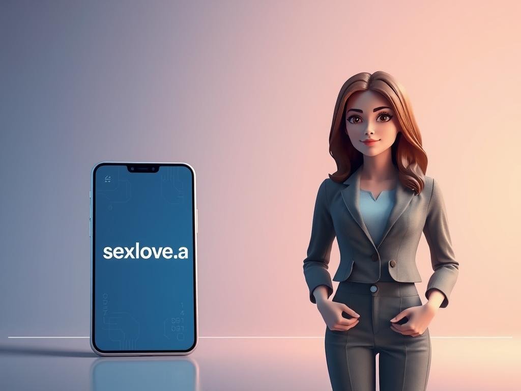 A visual timeline showcasing the evolution of AI girlfriend technology. In the foreground, a sleek, futuristic interface resembling a smartphone displays the logo "sexlove.ai" prominently. In the middle, two distinct AI girlfriend avatars: one representing a simplistic, early-2000s chatbot design with basic digital features, and another showcasing advanced, realistic 3D graphics with lifelike expressions, both dressed in modest business casual outfits. The background features a smooth gradient transitioning from tech-inspired blue tones to soft pastel colors, symbolizing innovation and growth. Subtle visual elements like circuit patterns and binary code provide a sense of digital advancement. The lighting is soft and warm, creating an inviting atmosphere, with a focus on the avatars, shot from a slightly elevated angle to emphasize depth and perspective.