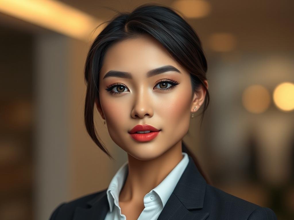 Create a high-end social media portrait of a fictional adult virtual girlfriend inspired by Candy.ai, with realistic skin texture, sharp focus, stylish clothing, and soft studio lighting. Keep the image tasteful, confident, and clearly synthetic rather than depicting a real person.